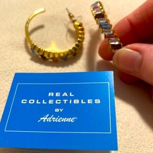 NWT Real Collectibles by Adrienne Multi-gemstone Earrings 2 inch